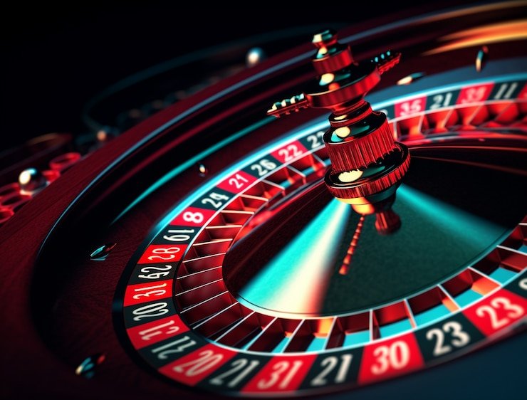 Poker table interface on toto77 slot mobile app showing player seats and betting controls